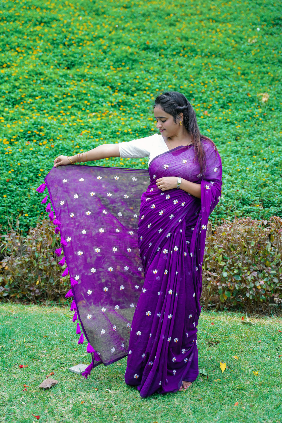 PREIMUM Khadi SHIULIPHUL EMBROIDERY WORK SAREE