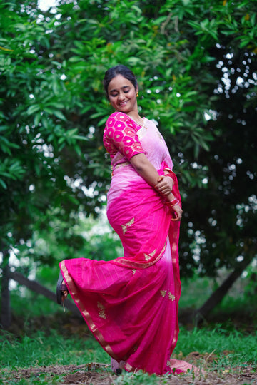 Preimum Pure viscose Georgette pedded saree with butterfly Beatswork