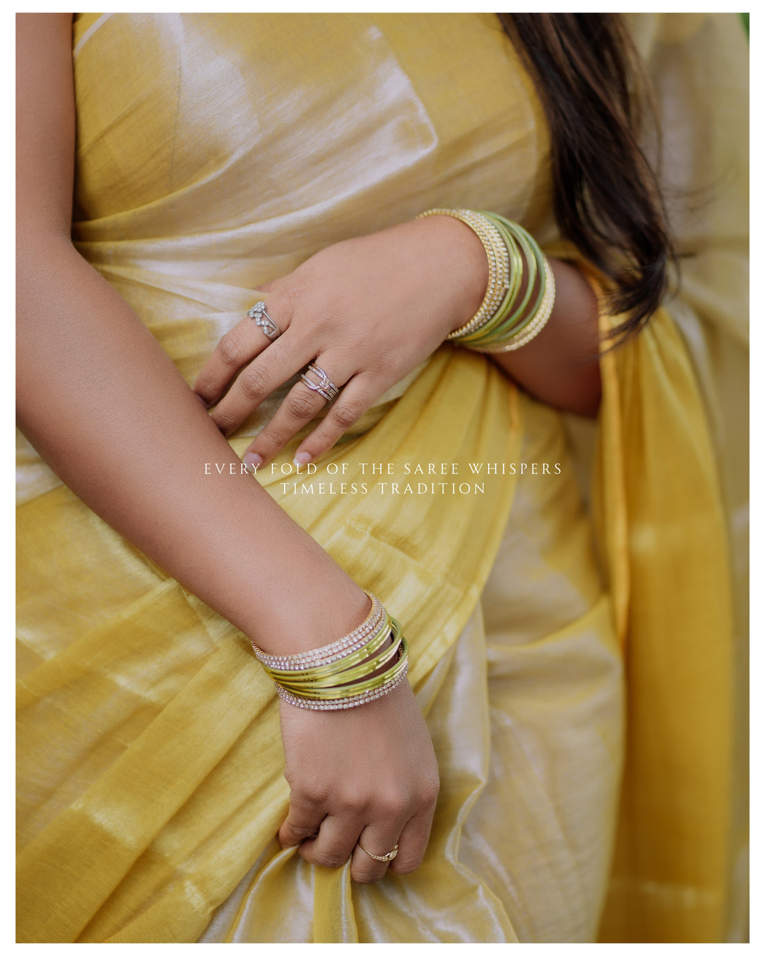 Dark Gold Tissue Saree with Metallic Sheen