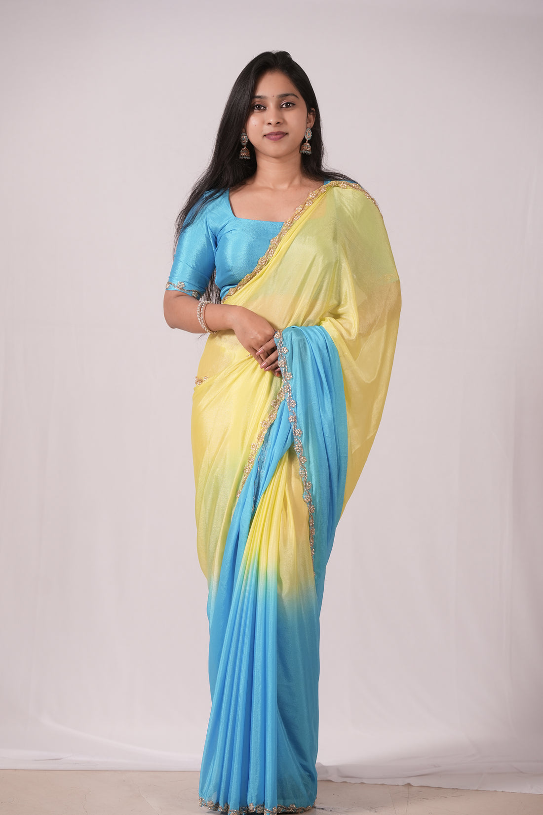 Radiant Sunrise Ombre Saree