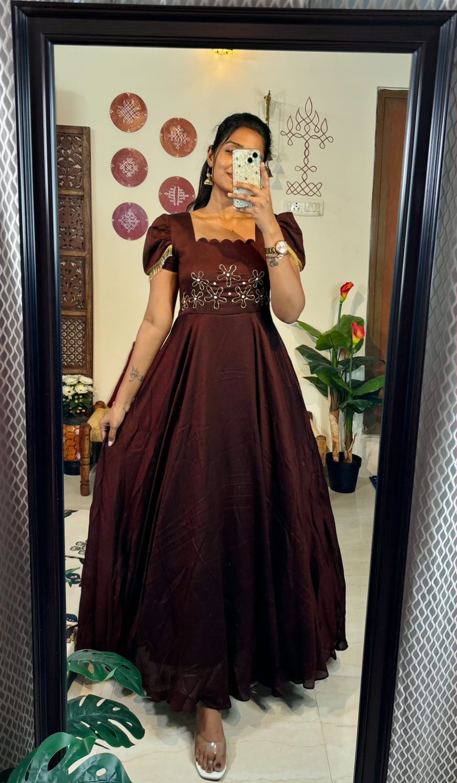 Vichitra Blooming Handwork Floor Length Gown