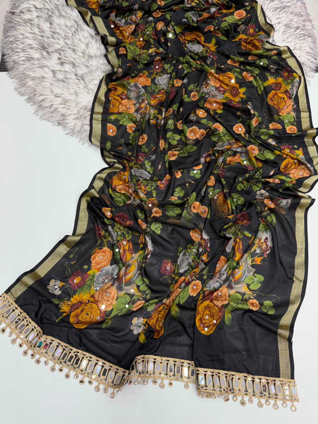 SOFT MALAI SILK SAREE WITH DESIGNER PRINT