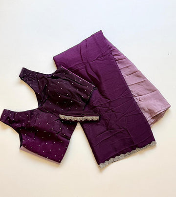 Ombre Chinnon Ready-to-Wear Saree with Belt