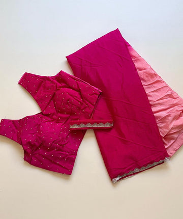 Ombre Chinnon Ready-to-Wear Saree with Belt