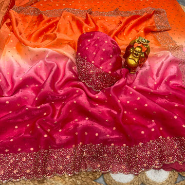 SAPACE SILK SAREE WITH JARKHAN WORK