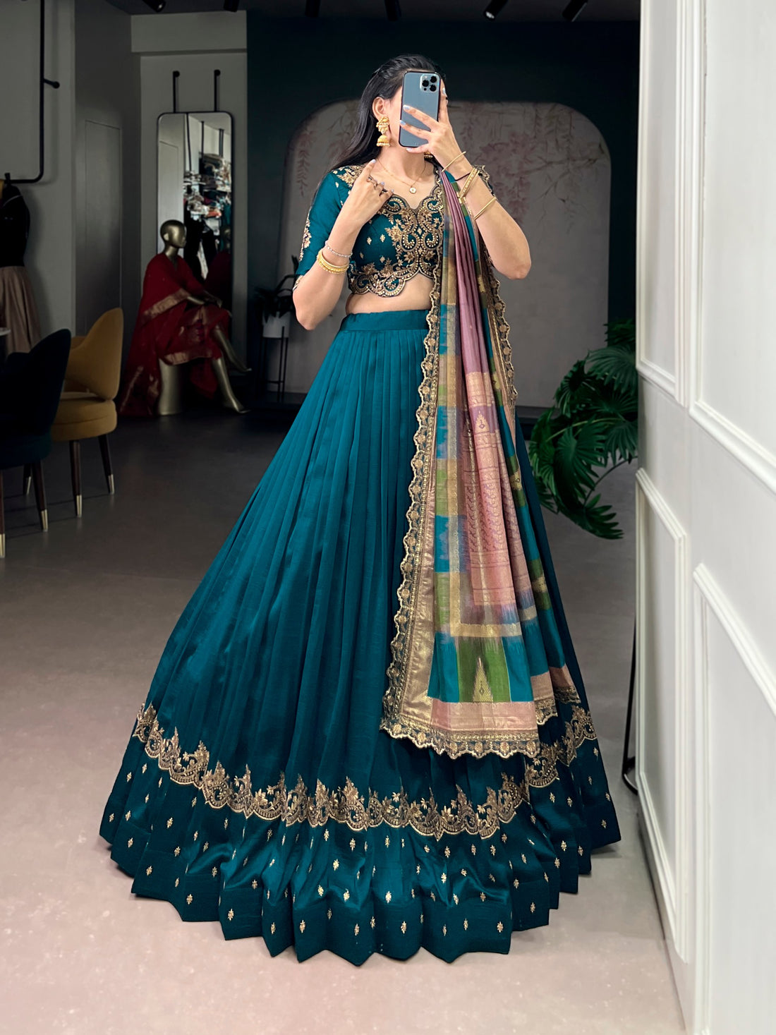 Premium Vichitra Silk Lehenga Choli