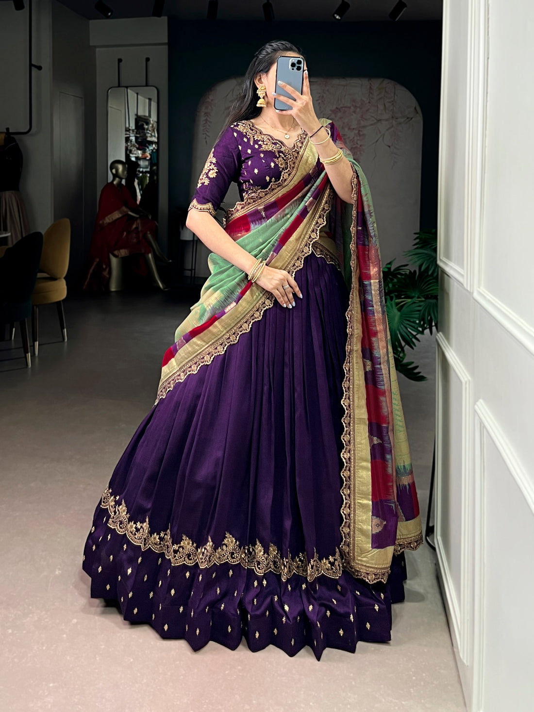 Premium Vichitra Silk Lehenga Choli