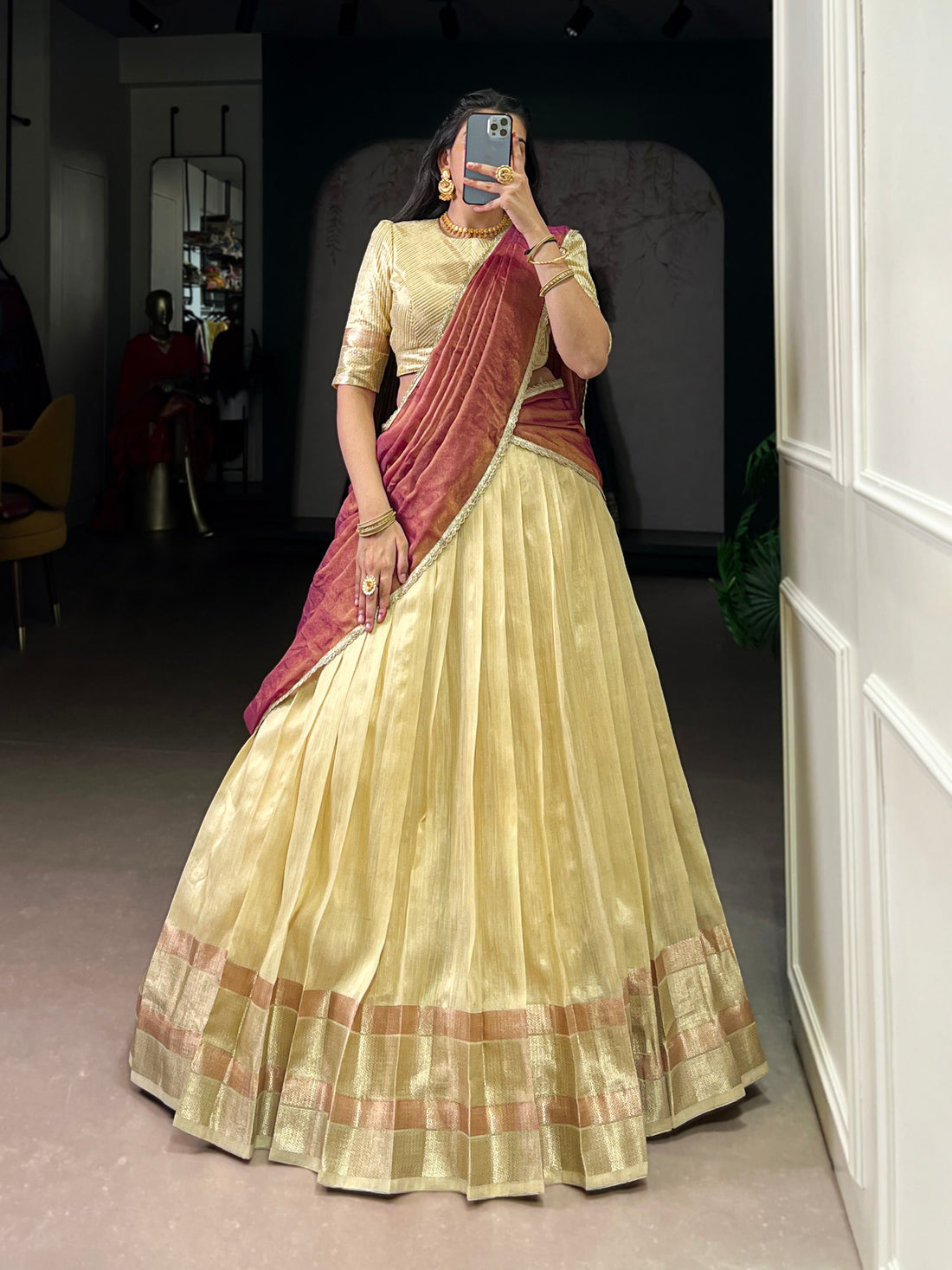 Ashwitha Dupion Silk Lehenga Saree