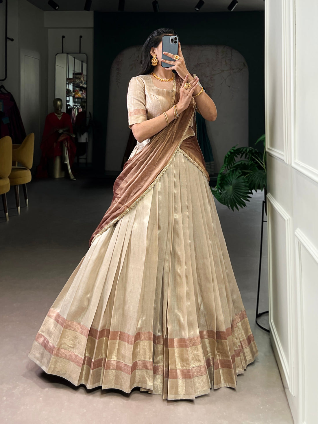 Dupion Silk Lehenga Saree