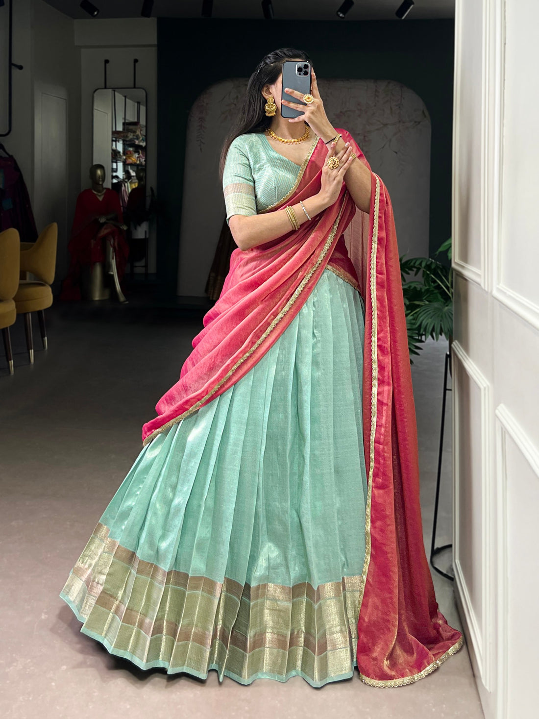 Ashwitha Dupion Silk Lehenga Saree