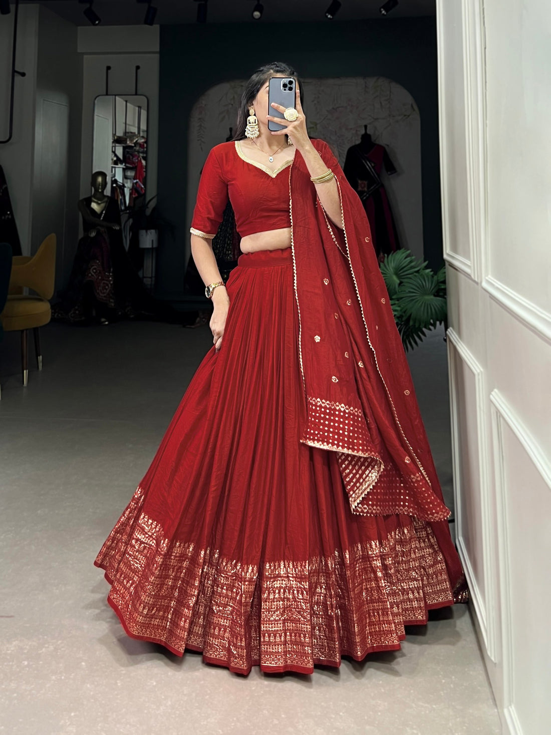 Premium Pure Chanderi Lehenga Choli
