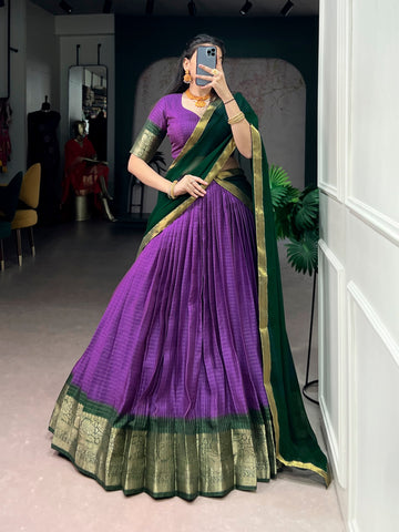 Premium Dola Chex Zari Weaving Lehenga Choli