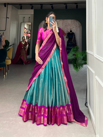 remium South Style Kanchipuram Silk Lehenga Choli
