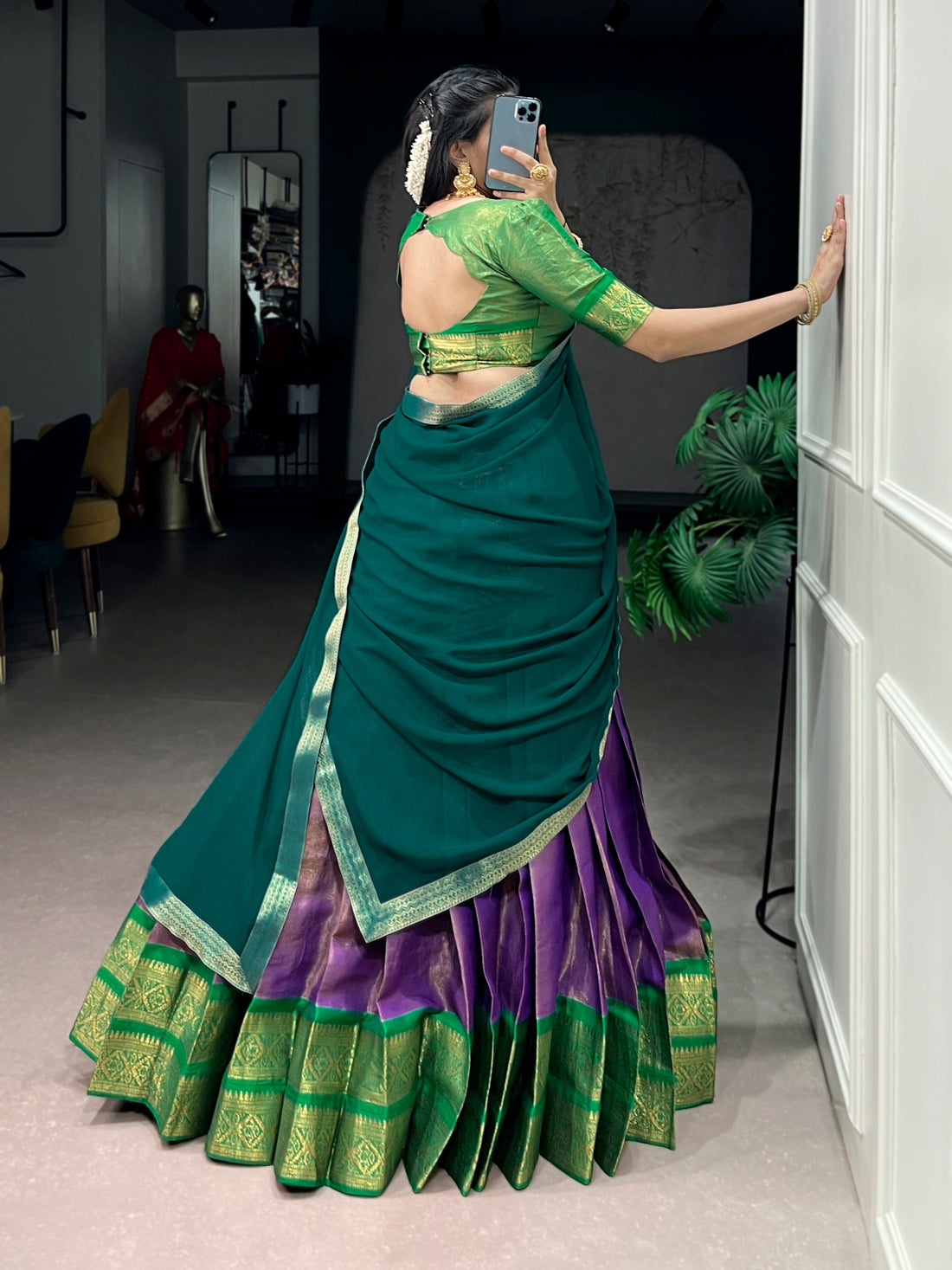 remium South Style Kanchipuram Silk Lehenga Choli