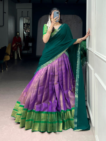 remium South Style Kanchipuram Silk Lehenga Choli