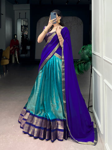 remium South Style Kanchipuram Silk Lehenga Choli