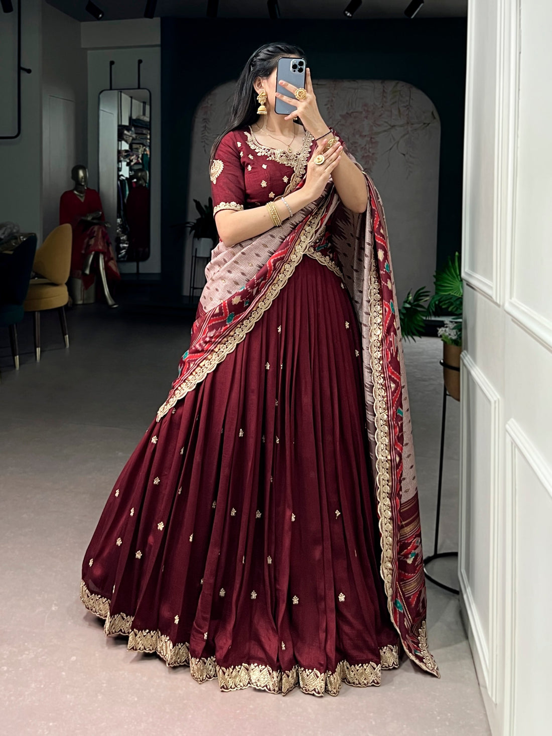 Premium Vichitra Silk Lehenga Choli
